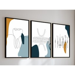 Kit 3 Quadros Decorativos Odontologia Consultório Moderno - 2