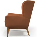 Ver imagem 6 de Kit 02 Poltronas Decorativa Fixa Base de Madeira Milena D02 Veludo Telha C-262 - Lyam Decor