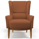 Ver imagem 5 de Kit 02 Poltronas Decorativa Fixa Base de Madeira Milena D02 Veludo Telha C-262 - Lyam Decor