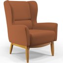 Ver imagem 3 de Kit 02 Poltronas Decorativa Fixa Base de Madeira Milena D02 Veludo Telha C-262 - Lyam Decor