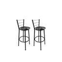 Ver imagem 1 de Kit 2 Banqueta Alta Preta Cozinha Gourmet Americana Balcão:cerveja