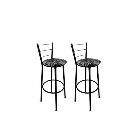 Kit 2 Banqueta Alta Preta Cozinha Gourmet Americana Balcão:cerveja