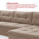 Ver mais imagens de Sofá de Canto 6 Lugares com Chaise 3,42m Suede Chocolate 