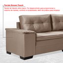 Ver imagem 6 de Sofá de Canto 6 Lugares com Chaise 3,42m Suede Chocolate 