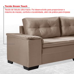 Sofá de Canto 6 Lugares com Chaise Suede Aveludado Viena  - 6