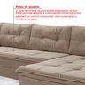Sofá de Canto 6 Lugares com Chaise Suede Aveludado Viena  - 8