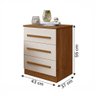 Mesa de Cabeceira Belize com 3 Gavetas Cinamomo/off White - Panorama Móveis - 3