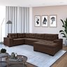 Sofá de Canto 6 Lugares com Chaise Suede Aveludado Viena  - 2