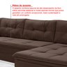 Sofá de Canto 6 Lugares com Chaise Suede Aveludado Viena  - 8