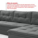 Ver mais imagens de Sofá de Canto 6 Lugares com Chaise 3,42m Suede Cinza 