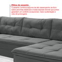 Ver mais imagens de Sofá de Canto 6 Lugares com Chaise 3,42m Suede Cinza 