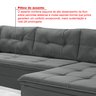 Sofá de Canto 6 Lugares com Chaise Suede Aveludado Viena  - 8
