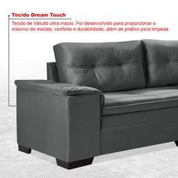 Sofá de Canto 6 Lugares com Chaise Suede Aveludado Viena  - 6