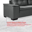 Ver imagem 7 de Sofá de Canto 6 Lugares com Chaise 3,42m Suede Cinza 