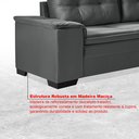 Ver imagem 7 de Sofá de Canto 6 Lugares com Chaise 3,42m Suede Cinza 