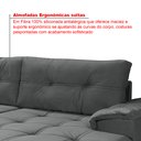 Ver imagem 4 de Sofá de Canto 6 Lugares com Chaise 3,42m Suede Cinza 