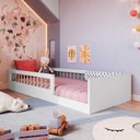 Ver imagem 1 de Cama Infantil Montessoriana 85cm X 194cm Grades de Proteção Cor:branco