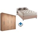 Ver imagem 1 de Cama Box Casal + Colchão Scotland Herval + Guarda Roupa Master 8.6 Atacama