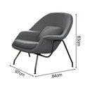 Ver imagem 4 de Poltrona Womb Chair sem Puff Linho Base Preta Linha Premium Design Moderno Sala Leitura - Cinza