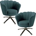 Ver imagem 2 de Kit Duas Poltronas Giratórias Pétala em Linho Premium 10-verde Sua Casa Decorações