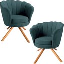 Ver imagem 1 de Kit Duas Poltronas Giratórias Pétala em Linho Premium 10-verde Sua Casa Decorações