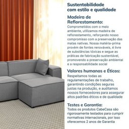 Conjunto Sofá 220cm e Puff 80cm Baobá CabeCasa MadeiraOriginals Cinza Linho Silver - 13 Conjunto Sofá 220cm e Puff 80cm Baobá CabeCasa MadeiraOriginals Cinza Linho Silver - 13