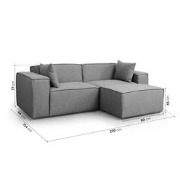 Conjunto Sofá 220cm e Puff 80cm Baobá CabeCasa MadeiraOriginals Cinza Linho Silver - 3 Conjunto Sofá 220cm e Puff 80cm Baobá CabeCasa MadeiraOriginals Cinza Linho Silver - 3