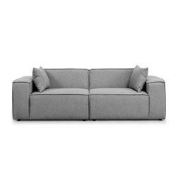 Conjunto Sofá 220cm e Puff 80cm Baobá CabeCasa MadeiraOriginals Cinza Linho Silver - 10 Conjunto Sofá 220cm e Puff 80cm Baobá CabeCasa MadeiraOriginals Cinza Linho Silver - 10