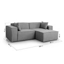 Ver imagem 3 de Conjunto Sofá 220cm e Puff 80cm Baobá CabeCasa MadeiraOriginals Cinza Linho Silver
