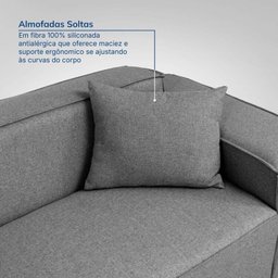 Conjunto Sofá 220cm e Puff 80cm Baobá CabeCasa MadeiraOriginals Cinza Linho Silver - 7 Conjunto Sofá 220cm e Puff 80cm Baobá CabeCasa MadeiraOriginals Cinza Linho Silver - 7