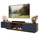 Ver imagem 2 de Rack Suspenso para Tv até 80 Polegadas 218 Cm 2 Portas Rustic/azul Vik Madesa