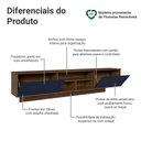 Ver imagem 4 de Rack Suspenso para Tv até 80 Polegadas 218 Cm 2 Portas Rustic/azul Vik Madesa