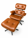 Ver imagem 1 de Poltrona Charles Eames com Puff - Couro Tijolo I Pau-Ferro