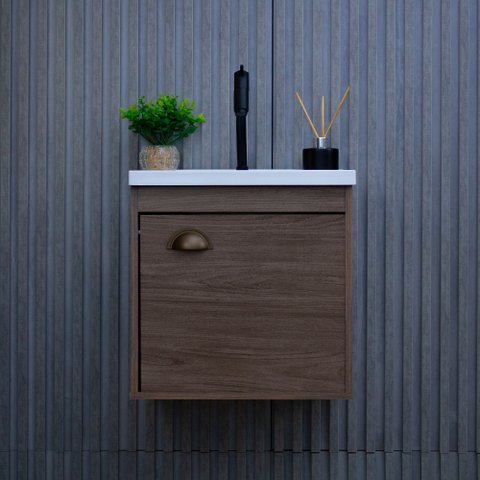 Gabinete Armário para Banheiro 40cm Mdf com Cuba - Cremona Munique