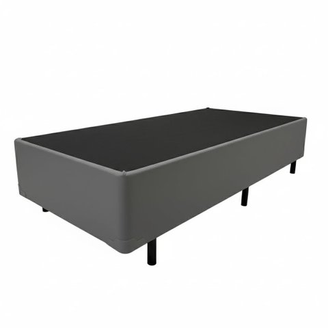 Cama Box Solteiro Base 188x88:corino Cinza/solteiro