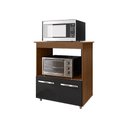 Ver imagem 1 de Balcão de Cozinha P/ Microondas Forno Elétrico Multiuso Angela - Preto/savana