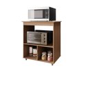 Ver imagem 5 de Balcão de Cozinha P/ Microondas Forno Elétrico Multiuso Angela - Preto/savana