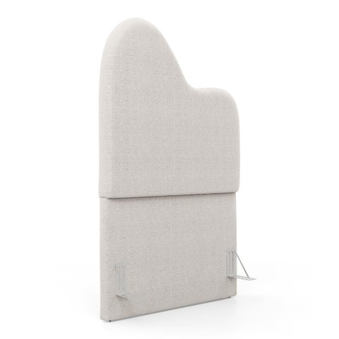 Cabeceira Orgânica Cama Box Solteiro Sea 90cm com Frame Bouclé Off White - Desk Design
