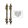 Puxador Duplo para Portas Estilo Colonial Jd 43cm Ouro Velho - 8