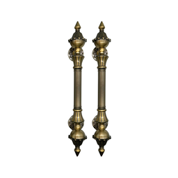 Puxador Duplo para Portas Estilo Colonial Jd 43cm Ouro Velho - 1