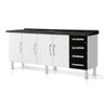 Gabinete de Cozinha Aço 1.80 Desmontado sem a Pia 3 Gavetas - Marroart Cor:preto - 1
