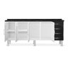 Gabinete de Cozinha Aço 1.80 Desmontado sem a Pia 3 Gavetas - Marroart Cor:preto - 9