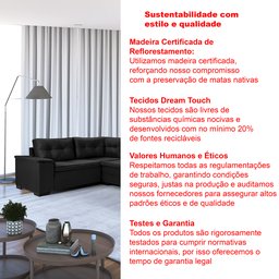 Sofá de Canto 6 Lugares com Chaise Suede Aveludado Viena  - 3