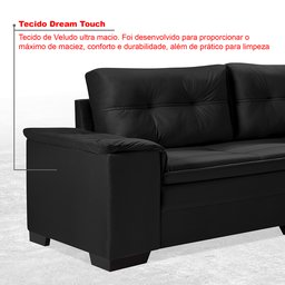 Sofá de Canto 6 Lugares com Chaise Suede Aveludado Viena  - 6
