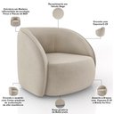 Ver imagem 6 de Kit Sofá 4 Lugares Eron 288cm com Poltrona Giratória Angelina M03 Veludo Bege - Lyam Decor