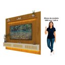 Ver imagem 5 de Estante Home para TV até 85 Polegadas com LED e Detalhe em Rattan 100% MDF 217CMX228,8cm Nobre Clean Marrom