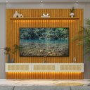 Ver imagem 7 de Estante Home para TV até 85 Polegadas com LED e Detalhe em Rattan 100% MDF 217CMX228,8cm Nobre Clean Marrom