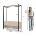 Ver imagem 5 de Closet Estilo Industrial Dallas 2 Gavetas Klm Móveis Preto com Off White