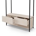 Ver imagem 4 de Closet Estilo Industrial Dallas 2 Gavetas Klm Móveis Preto com Off White