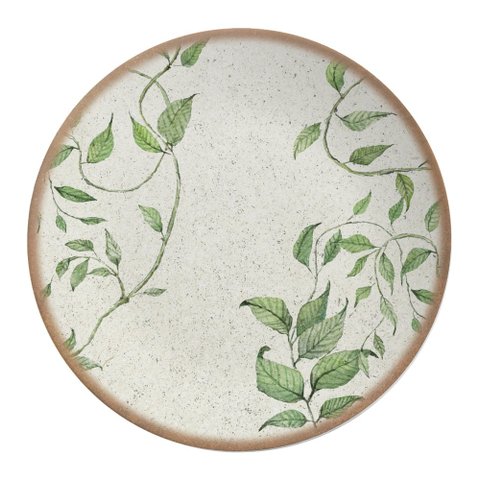 Conjunto com 6 Pratos Raso Coup Tropical Leaves 29 Cm Alleanza Cerâmica